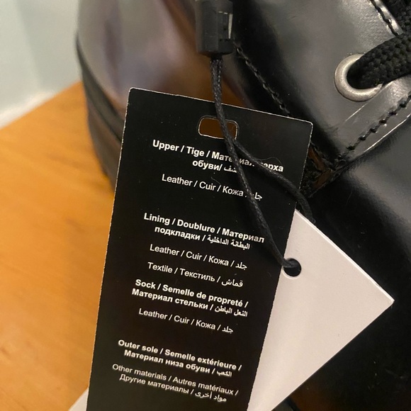 Black Leather Lace-up Boots - Picture 3 of 3